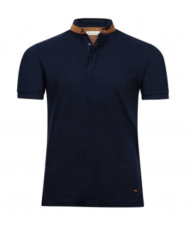 POLO COL MAO COTON BLEU...