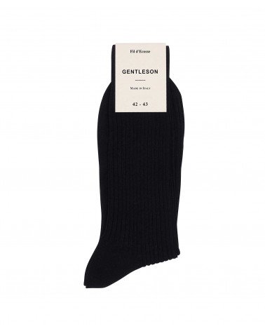 Chaussettes ville homme fil d’Écosse Noir